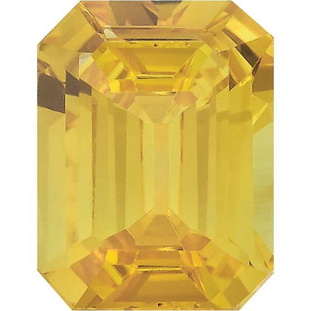 Calibrated Emerald Cut AA Grade Yellow Natural Sapphire