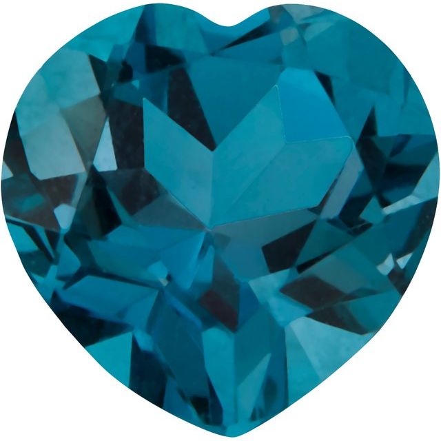 Calibrated Heart AA Grade Blue Natural Topaz