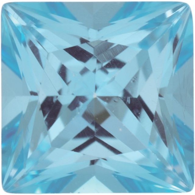Calibrated Princess Machine-cut Square Fine Grade Blue Natural Passion Topaz