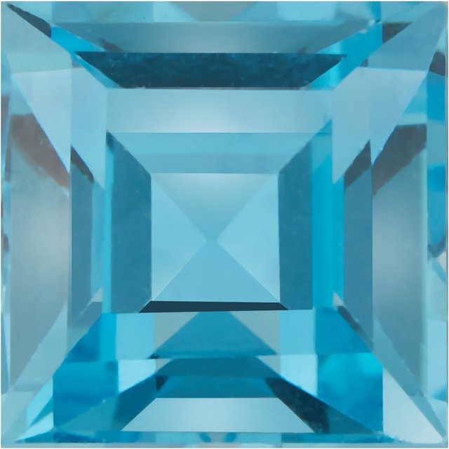 Calibrated Step Square Aa Grade Swiss Blue Natural Topaz