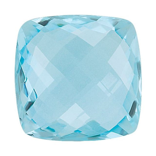 Calibrated Double-sided Checkerboard Cushion AA Grade Skyblue Natural Topaz