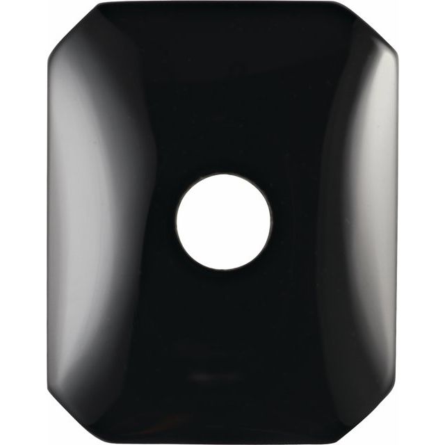 Calibrated Buff Top-cut With Hole Emerald Cut Standard Grade Black Natural Onyx