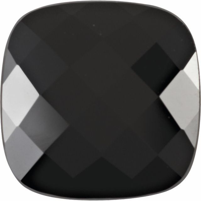 Calibrated Checkerboard Cushion Standard Grade Black Natural Onyx