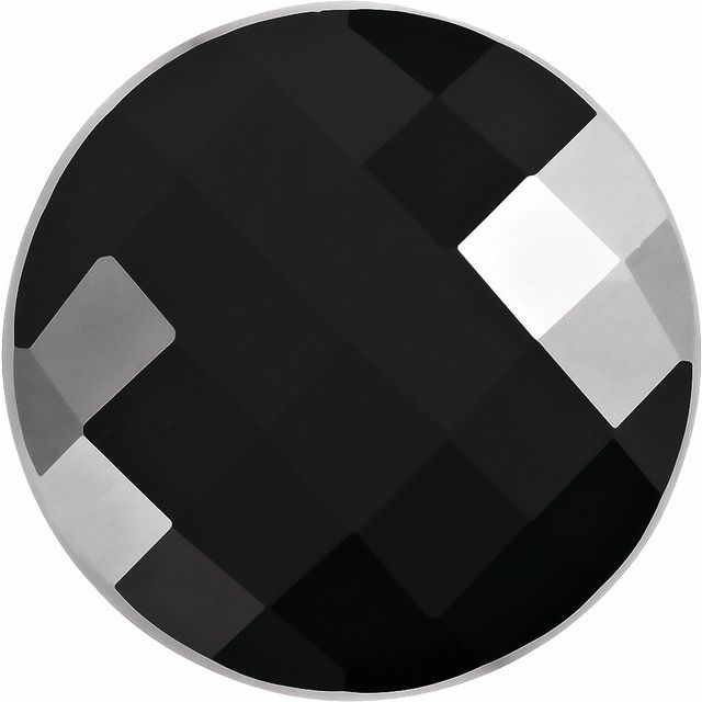 Calibrated Checkerboard Round Standard Grade Black Natural Onyx