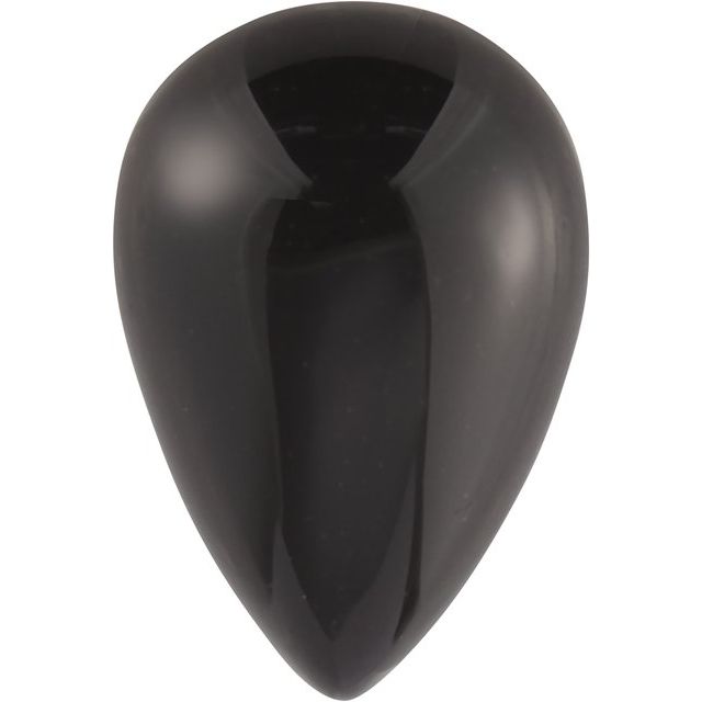 Calibrated Cabochon Pear Standard Grade Black Natural Onyx