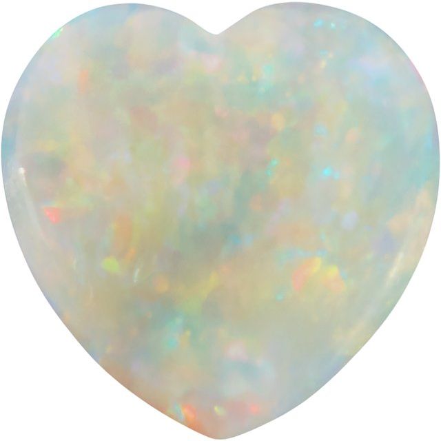Calibrated Cabochon Heart A Grade White Natural Opal
