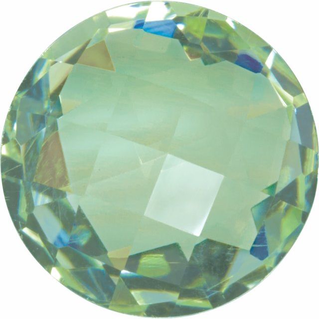 Calibrated Double-sided Checkerboard Round A Grade Green Natural Quartz